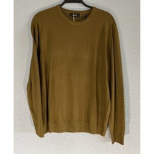 ALPHA STUDIO Fine‎ Knit Sweater Men's XXL 2XL Military Green Viscose Luxury